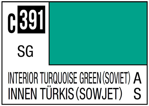 A Mr. Color 391 Interior Turquoise Green, Soviet Aircraft Cockpit - 10ml priced at $3.99 available from Echelon Hobbies