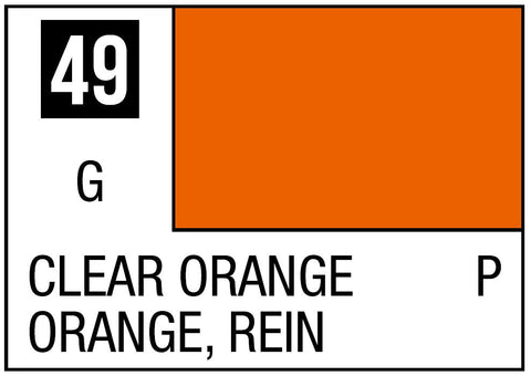 A Mr. Color 49 - Clear Orange - 10ml priced at $3.99 available from Echelon Hobbies