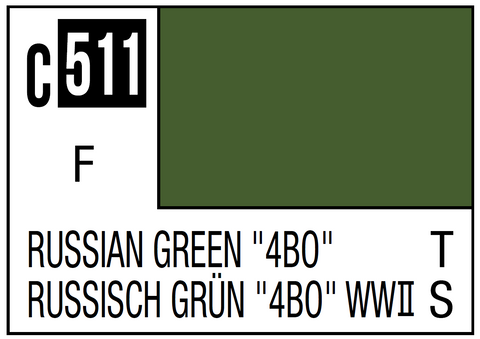 A Mr. Color 511 Russian Green 4BO - 10ml priced at $3.99 available from Echelon Hobbies