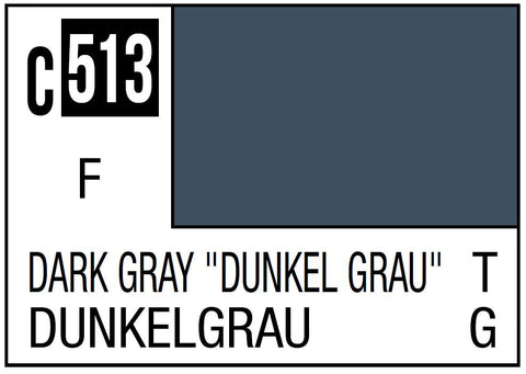 A Mr. Color 513 - Dark Gray Dunkel Grau - 10ml priced at $3.99 available from Echelon Hobbies