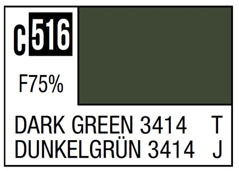 A Mr. Color C516 Dark Green 3414 - 10ml priced at $3.99 available from Echelon Hobbies