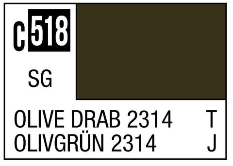 A Mr. Color C518 Olive Drab 2314 - 10ml priced at $3.99 available from Echelon Hobbies