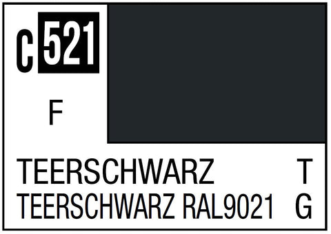 A Mr. Color C521 Teerschwarz - 10ml priced at $3.99 available from Echelon Hobbies