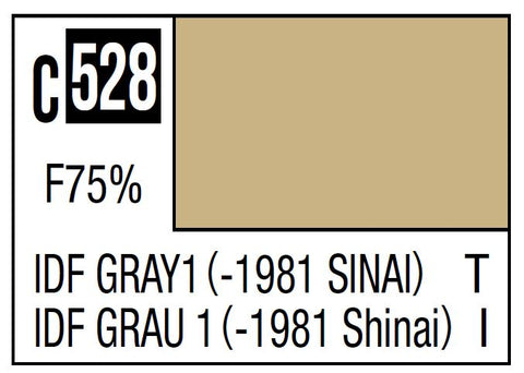 A Mr. Color C528 IDF Gray 1 - 10ml priced at $3.99 available from Echelon Hobbies