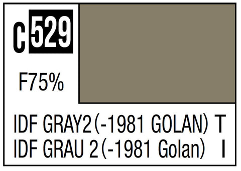 A Mr. Color C529 IDF Gray 2 - 10ml priced at $3.99 available from Echelon Hobbies