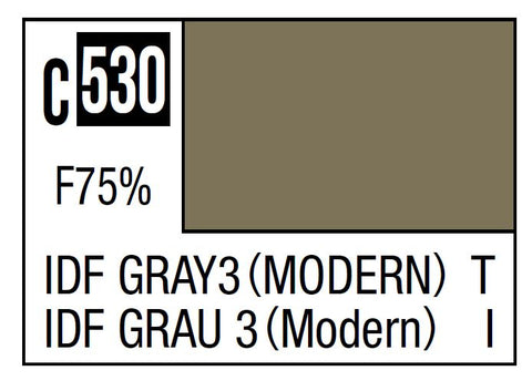 A Mr. Color C530 IDF Gray 3 - 10ml priced at $3.99 available from Echelon Hobbies