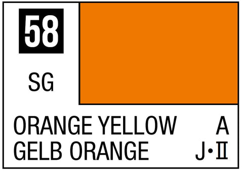 A Mr. Color 58 - Orange Yellow - 10ml priced at $3.99 available from Echelon Hobbies