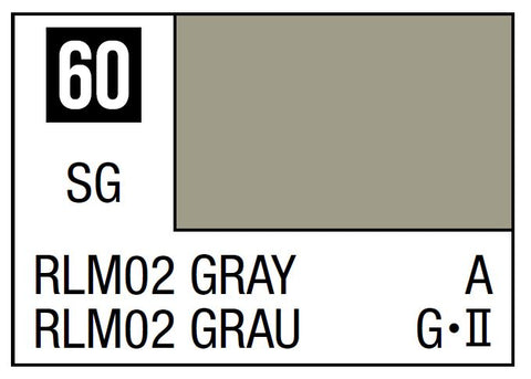 A Mr. Color 60 - RLM02 Gray - 10ml priced at $3.99 available from Echelon Hobbies