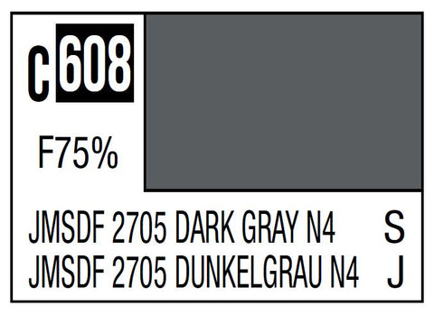 A Mr. Color C608 Jmsdf 2705 Dark Gray N4 - 10ml priced at $3.99 available from Echelon Hobbies