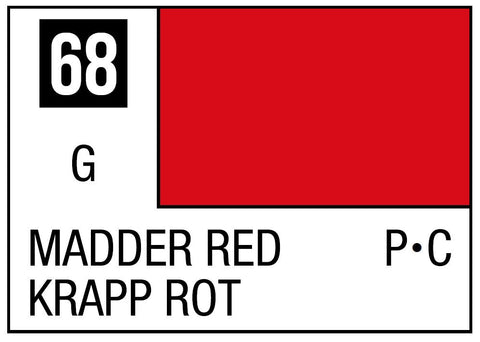 A Mr. Color 68 - Red Madder - 10ml priced at $3.99 available from Echelon Hobbies