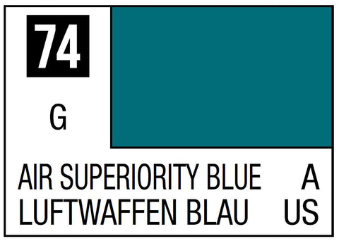 A Mr. Color 74 - Air Superiority Blue - 10ml priced at $3.99 available from Echelon Hobbies