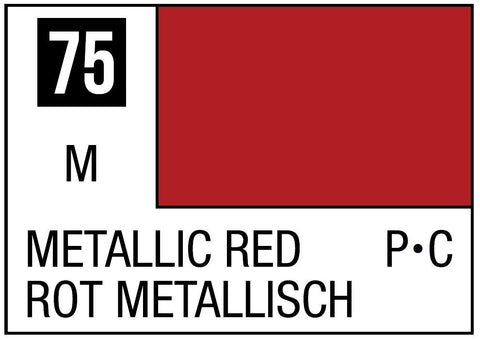 A Mr. Color 75 - Metallic Red - 10ml priced at $3.99 available from Echelon Hobbies