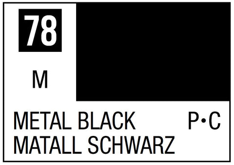 A Mr. Color 78 - Metal Black - 10ml priced at $3.99 available from Echelon Hobbies