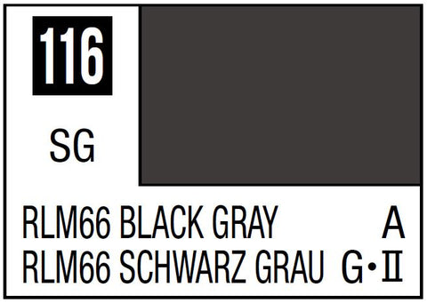 A Mr. Color 116 - RLM66 Black Gray - 10ml priced at $3.99 available from Echelon Hobbies