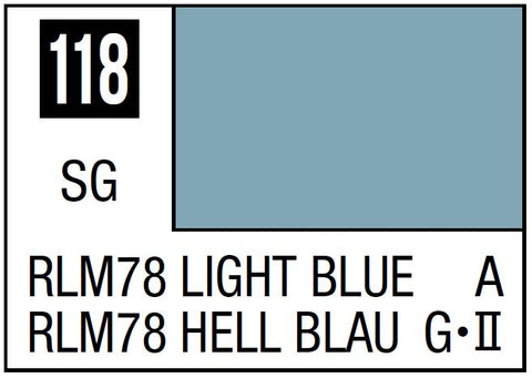 A Mr. Color 118 - RLM78 Light Blue - 10ml priced at $3.99 available from Echelon Hobbies