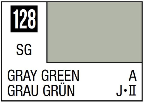 A Mr. Color 128 - Gray Green - 10ml priced at $3.99 available from Echelon Hobbies