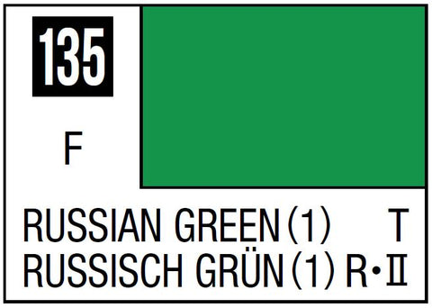 A Mr. Color 135 - Russian Green - 10ml priced at $3.99 available from Echelon Hobbies