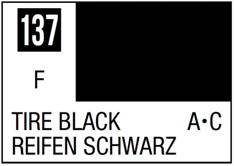 A Mr. Color 137 - Tire Black - 10ml priced at $3.99 available from Echelon Hobbies