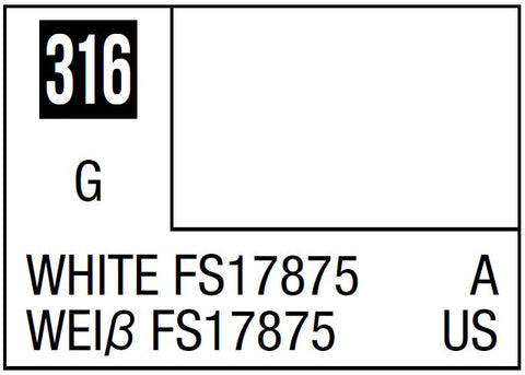 A Mr. Color 316 White FS17875 - 10ml priced at $3.99 available from Echelon Hobbies