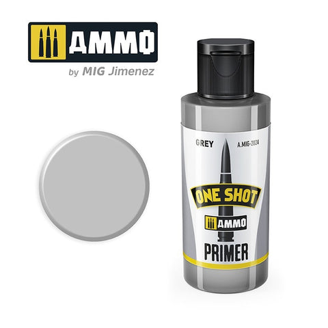 A Mig One Shot Primer Grey priced at $12.50 available from Echelon Hobbies