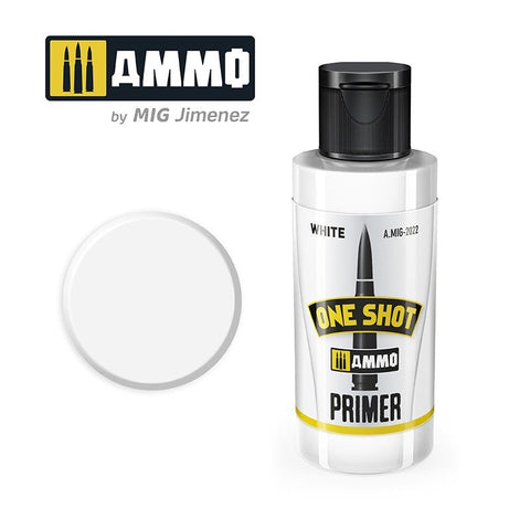 A Mig One Shot Primer White priced at $12.50 available from Echelon Hobbies