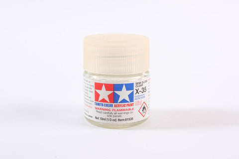 A X-35 SEMI GLOSS CLEAR priced at $3.99 available from Echelon Hobbies